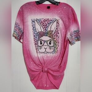 Pink Graphic Bunny T-Shirt